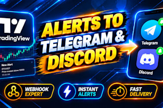 connect tradingview alerts to telegram, discord or webhook bot