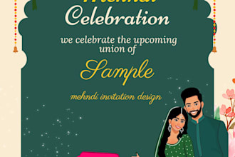 design luxury mehndi card, wedding shaadi invitation
