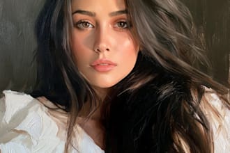 paint stylized realistic portrait with professional detail