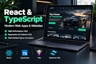 develop a modern website using react and typescript
