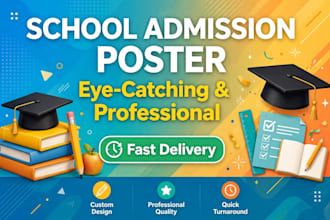 design modern school admission poster and social media post