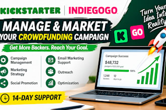 manage and market your kickstarter or indiegogo crowdfunding campaign