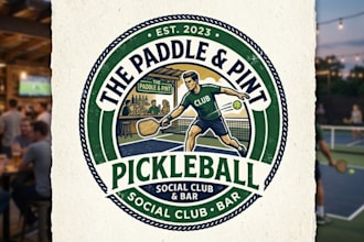 design a pickleball logo for social clubs and bars