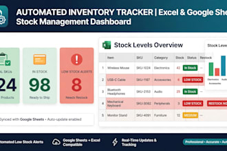 create automated inventory tracker in excel and google sheets