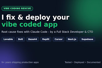 fix and deploy your vibe coded app