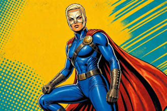 create unique comic style superhero pop art