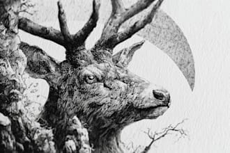 create unique pen and ink illustrations