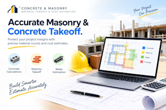 do masonry takeoff and concrete cost estimation for construction projects