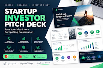 design a professional startup investor pitch deck