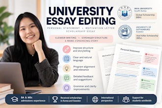 review and improve your university admission essay