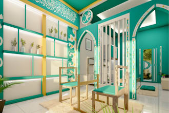 design a traditional guest house with plans and 3d renders
