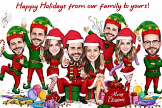 create custom christmas illustrations story book personalized gift artwork