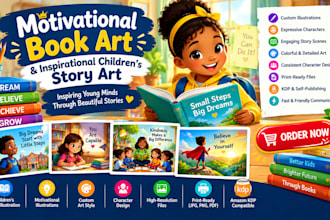 illustrate motivational book art and inspirational childrens story art