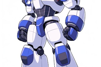 design any type of robot, cyborg, armor or mecha in line art