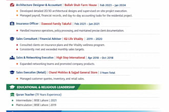 design a professional modern ats friendly CV resume