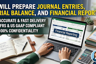 prepare journal entries, trial balance and financial reports