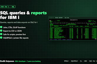 write db2 for i sql queries, reports and data exports for IBM i as400