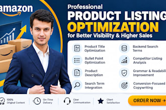 do amazon listing optimization, SEO product description, and copywriting
