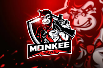 design a geometric monkey logo for your business