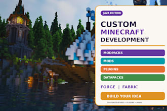 build minecraft modpacks develop custom mods, plugins, datapacks forge fabric