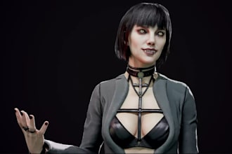 2d photo to metahuman model,vampire girl character,nsfw 8k textures,daz3d rigged
