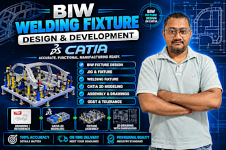 design 3d cad models, jigs, fixtures and biw in catia v5