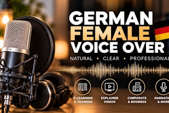 record a natural german female voice over