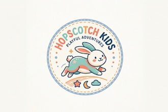 do modern charming rabbit logo for your children
