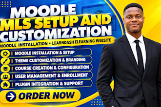 setup and customize moodle lms, moodle installation learndash elearning website