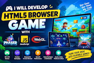 develop HTML5 browser game with phaser, javascript and webgl