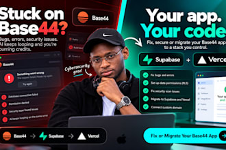 base44 app, base44 bug fixing, migrate base44 to supabase or vercel