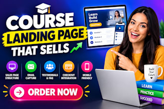 design course landing page, online course sales page, membership, course creator