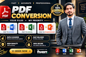 do PDF to excel conversion and data cleaning