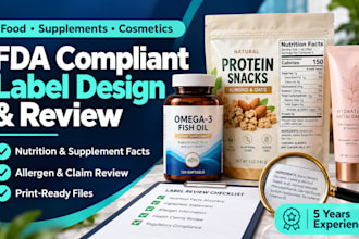 design and review fda compliant food, supplement and cosmetic labels