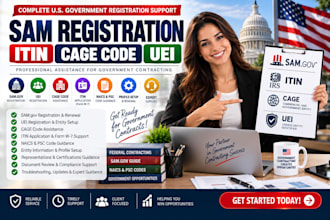 do sam registration, uei, cage code and itin assistance
