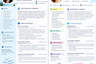 write and optimize a professional resume or CV