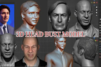 sculpt realistic 3d head model 3d bust figurines 3d face likeness stl file print