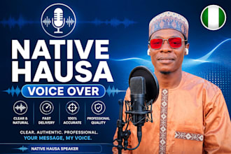 do professional hausa voice over and transcription