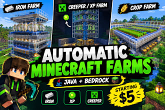 build automatic minecraft farms for java and bedrock