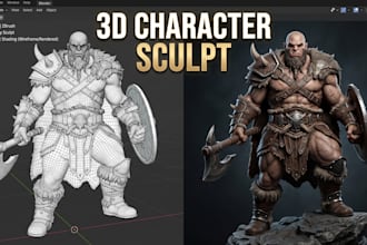 do custom 3d sculpting for characters, creatures and figures
