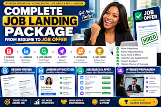 help you land your target job with resume, linkedin interview prep, applications