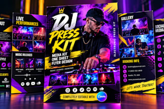 design dj press kit, artist press kit, speaker media kit, epk, music one sheet