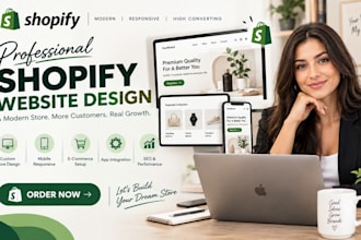 build shopify store design, redesign shopify website, and custom shopify store
