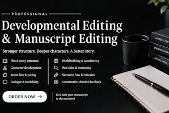 professionally developmental edit your book or manuscript