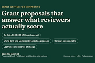 write grant proposals and concept notes for nonprofits and charities