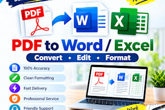 convert PDF and jpg to word or excel