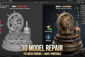 do 3d sculpting, repair and cleanup for your model or stl