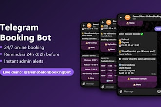 build a telegram booking bot with reminders for your salon or clinic