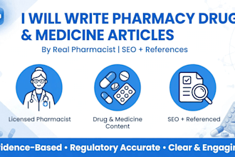 write pharmacy drug and medicine articles