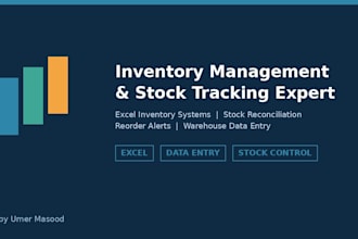manage inventory data and create excel stock tracking sheets